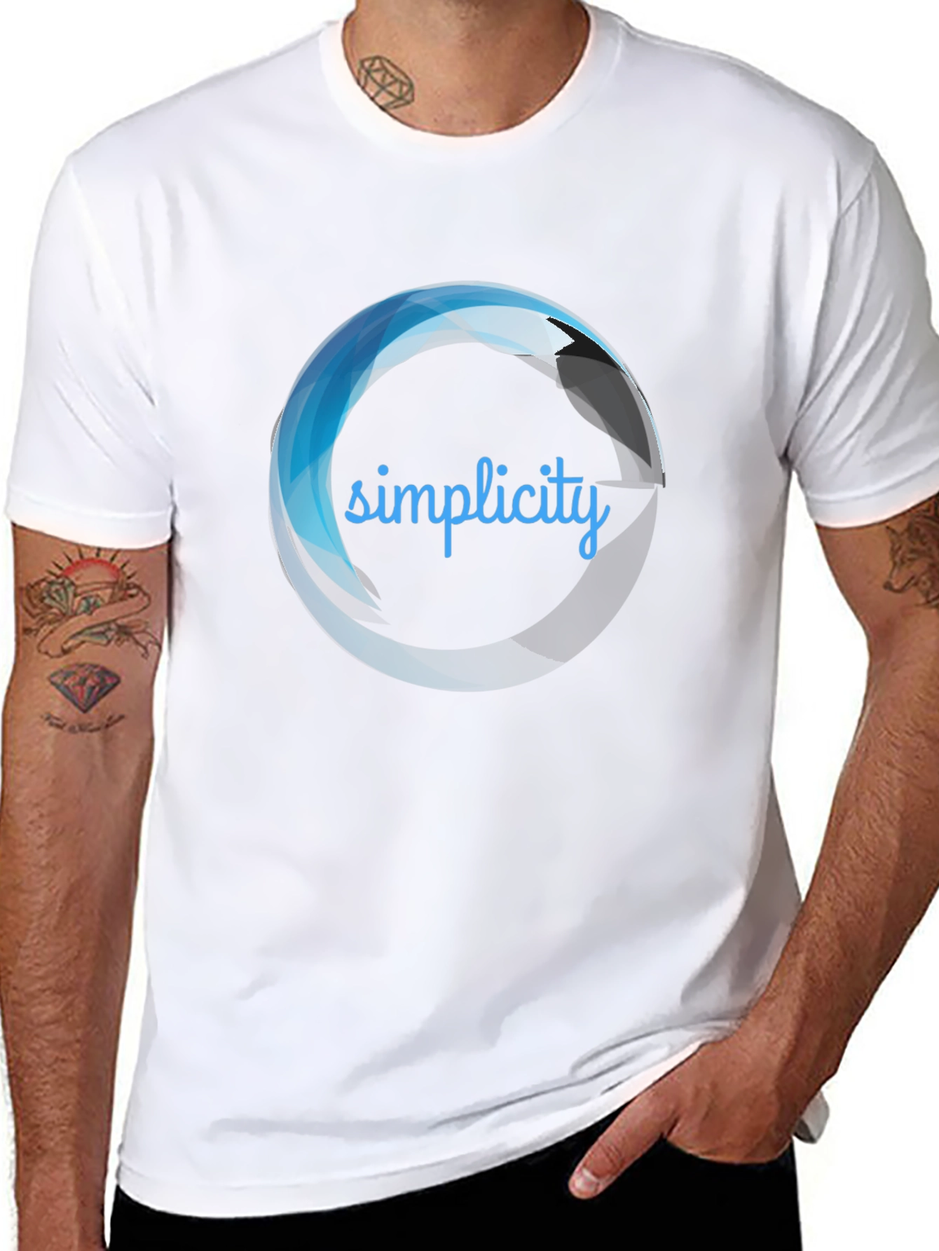 Mens Simplicity Graphic Print Black T-Shirt