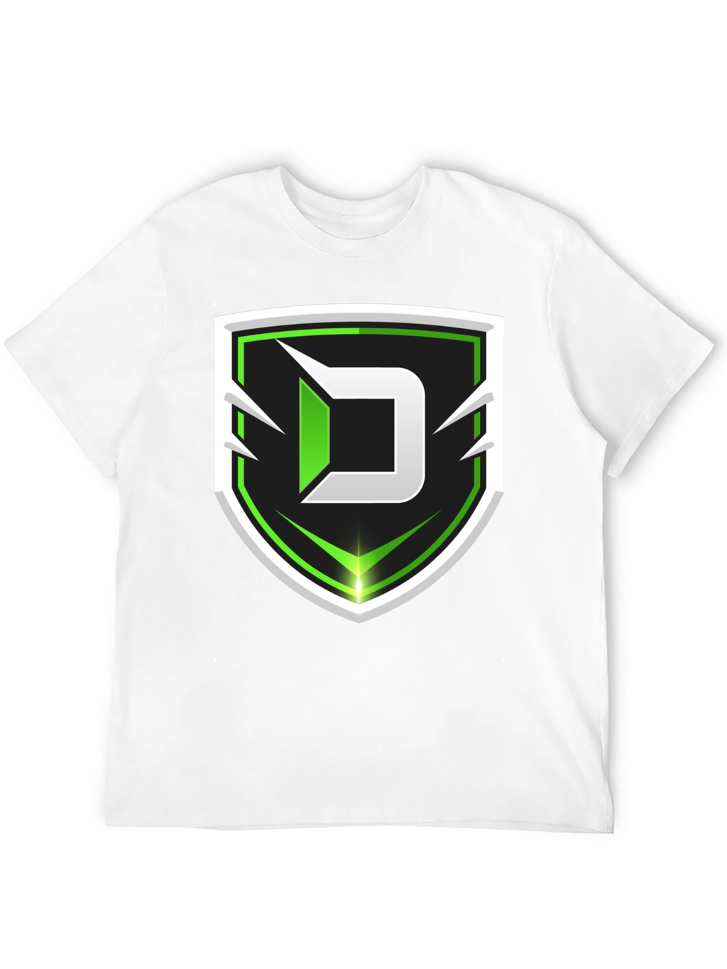 Black Tee with Green D Shield Logo
