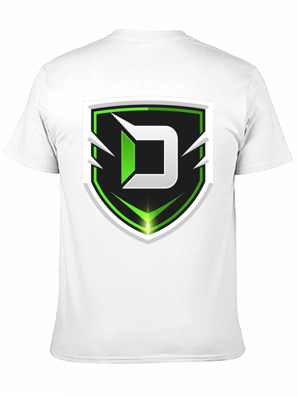 Black Tee with Green D Shield Logo
