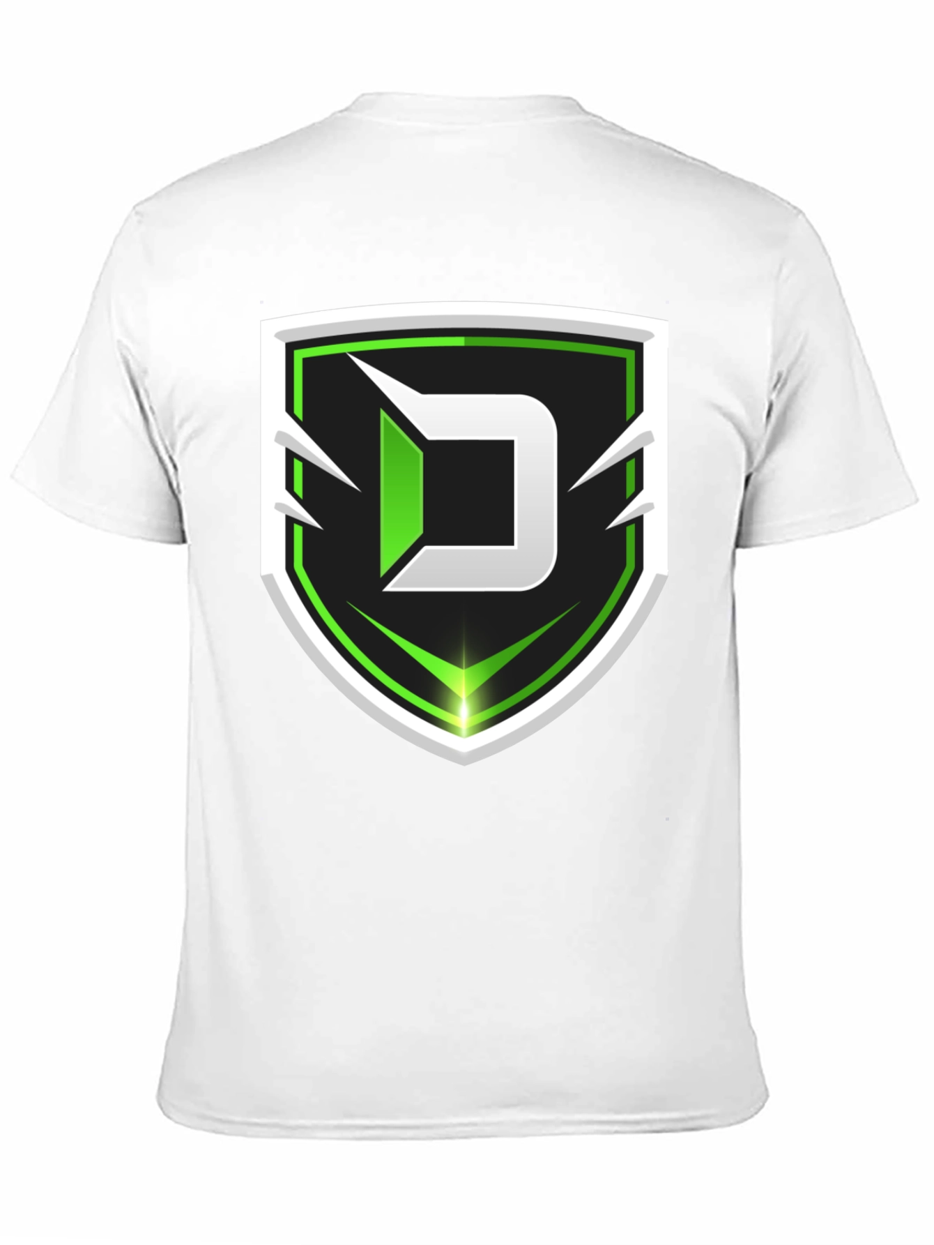 Black Tee with Green D Shield Logo