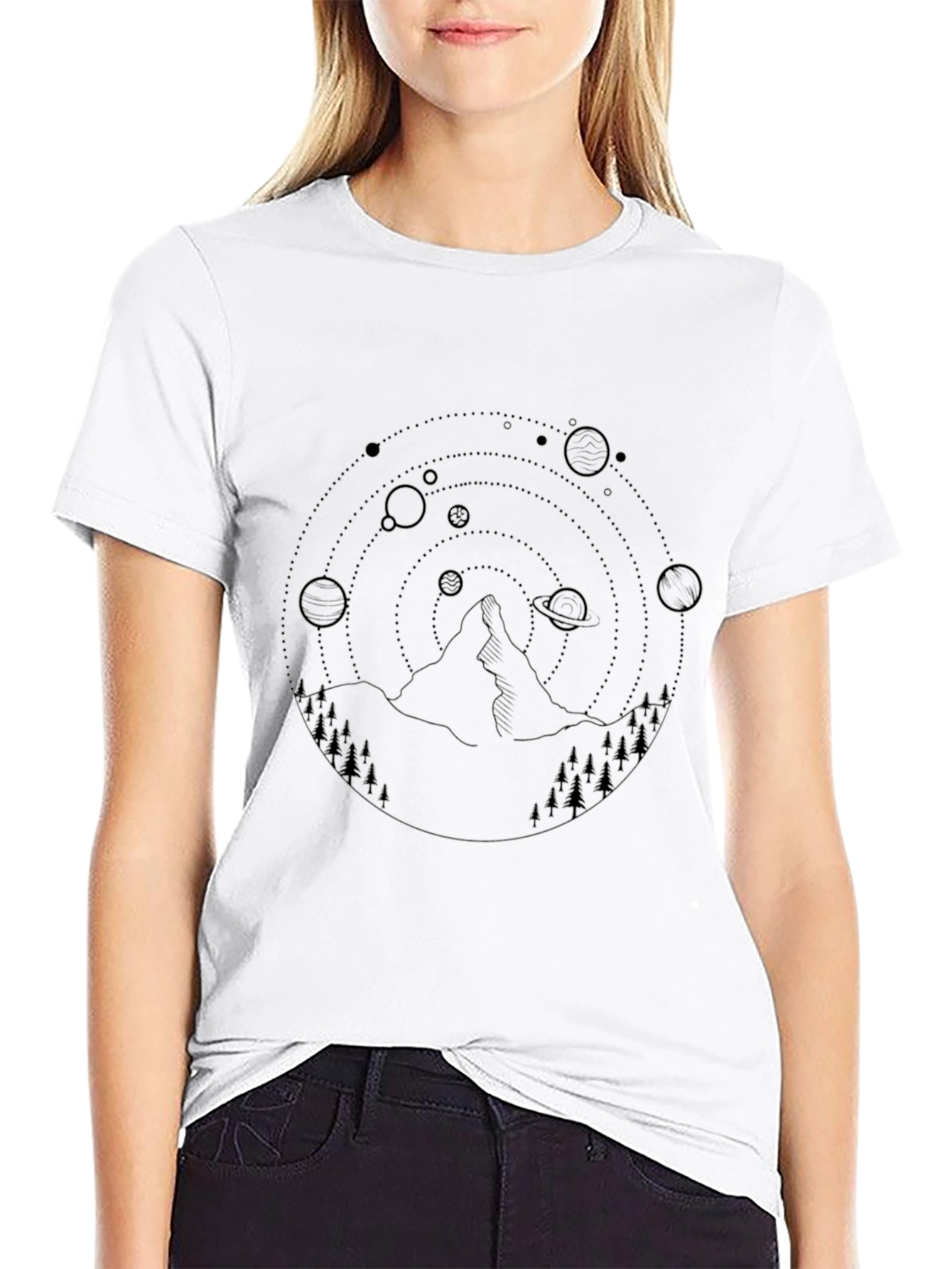 Cosmic Mountain T-Shirt - Black Graphic Tee