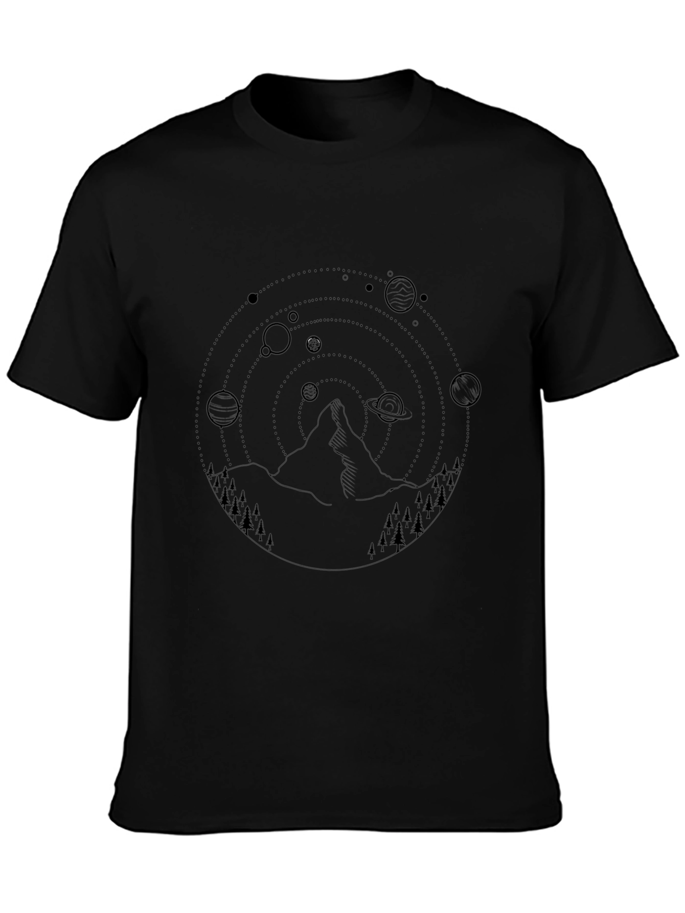 Cosmic Mountain T-Shirt - Black Graphic Tee