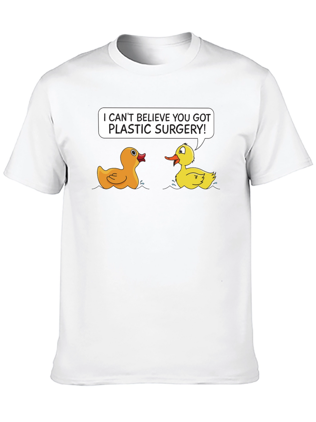 Funny Plastic Surgery Duck Cartoon Graphic T-Shirt