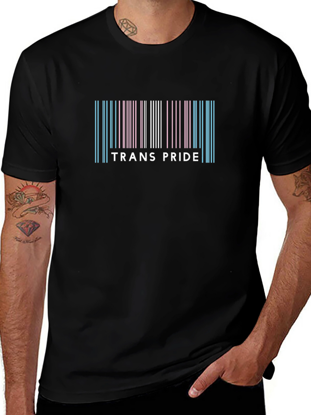 Trans Pride Barcode T-Shirt - LGBTQ+ Apparel