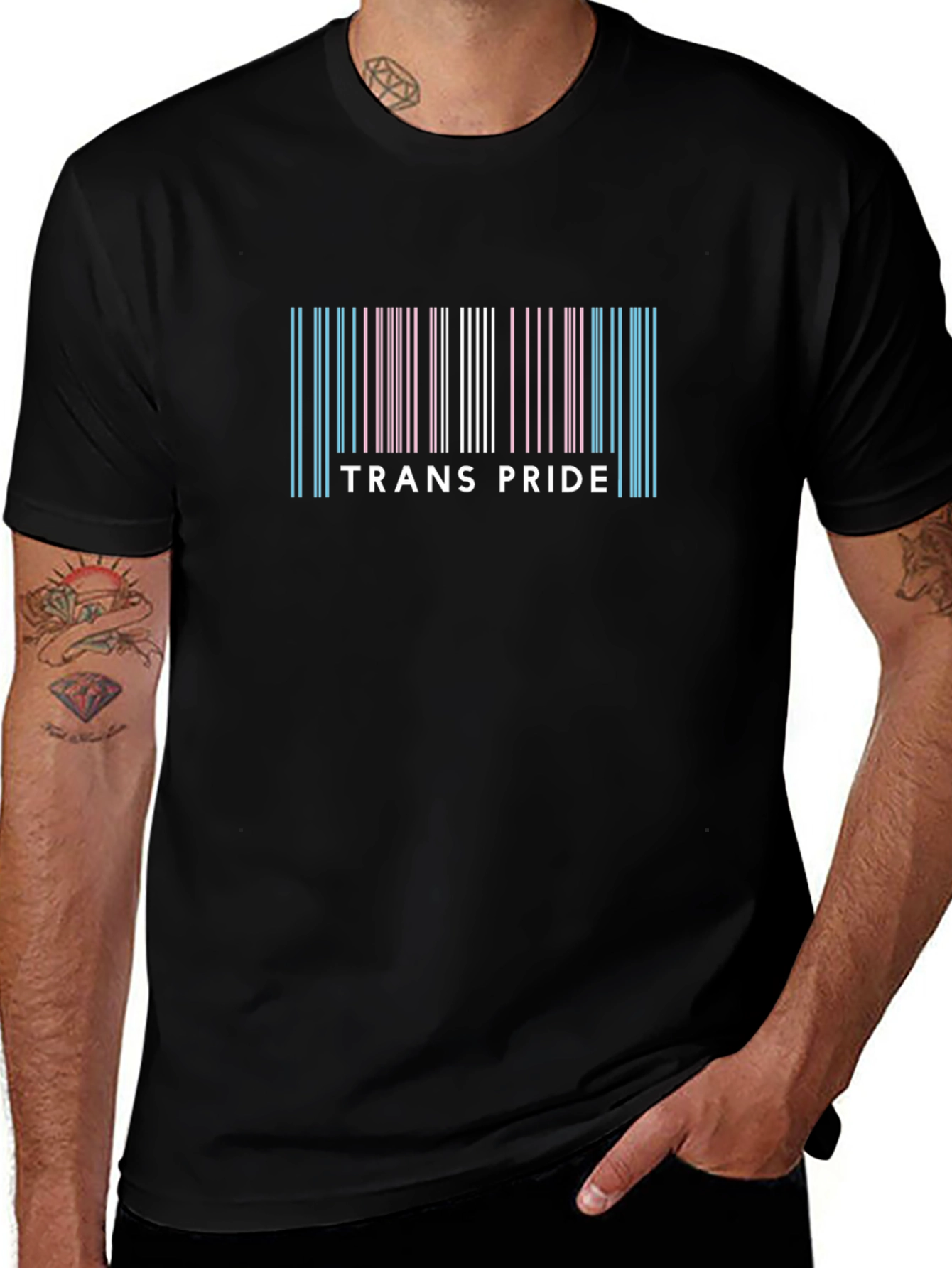 Trans Pride Barcode T-Shirt - LGBTQ+ Apparel