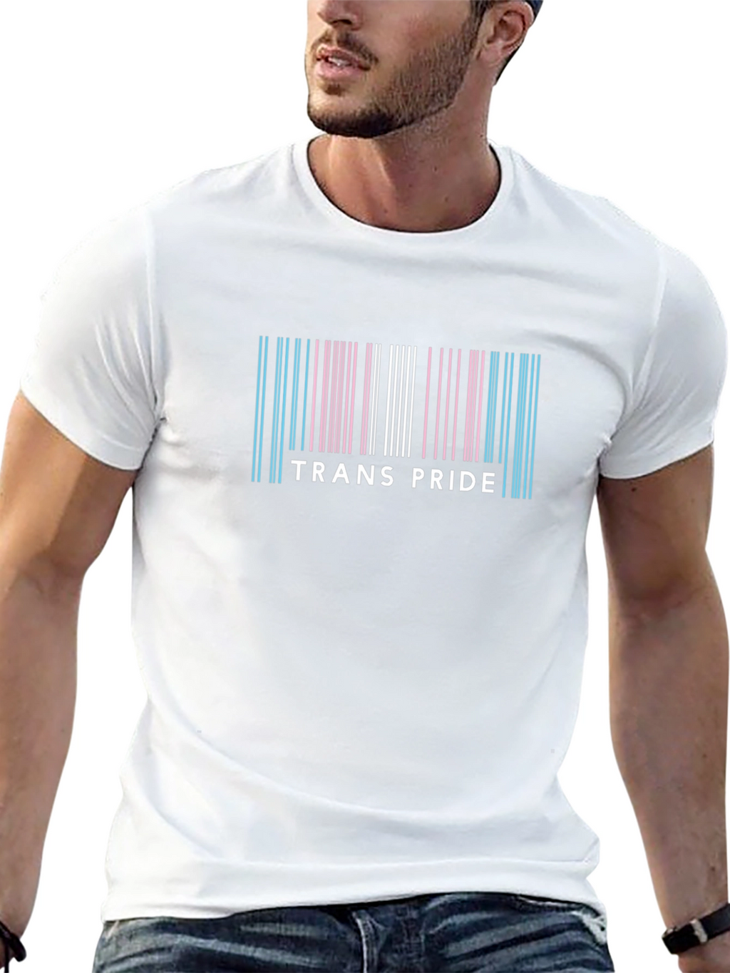 Trans Pride Barcode T-Shirt - LGBTQ+ Apparel