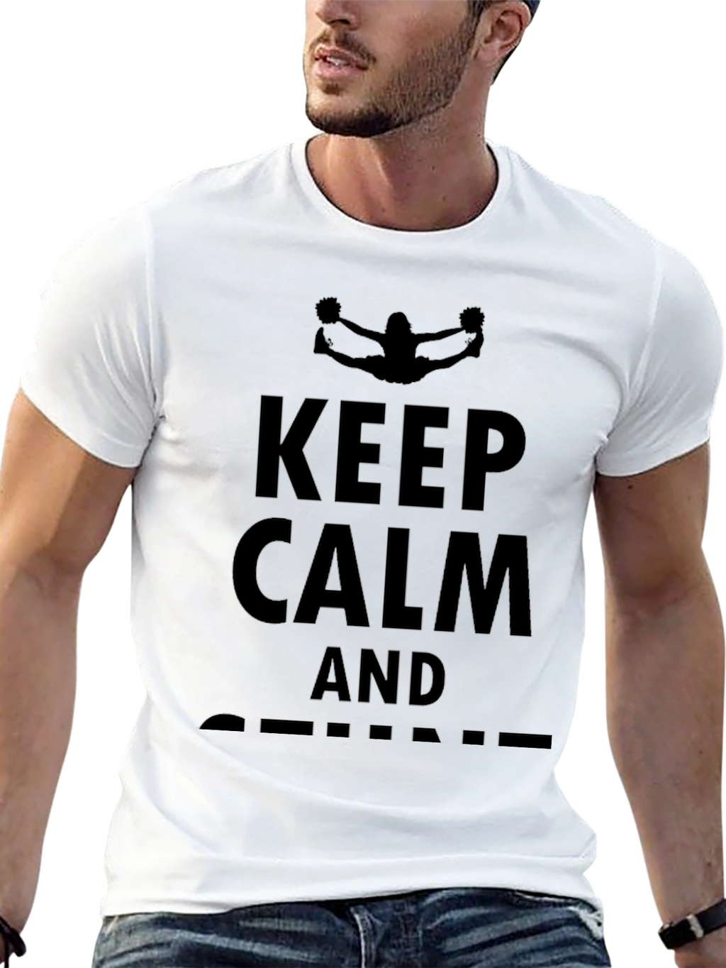 Keep Calm and Cheer On Black T-Shirt