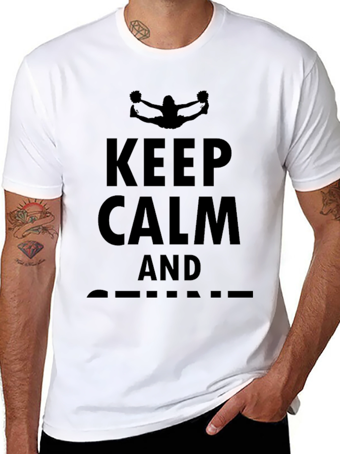 Keep Calm and Cheer On Black T-Shirt
