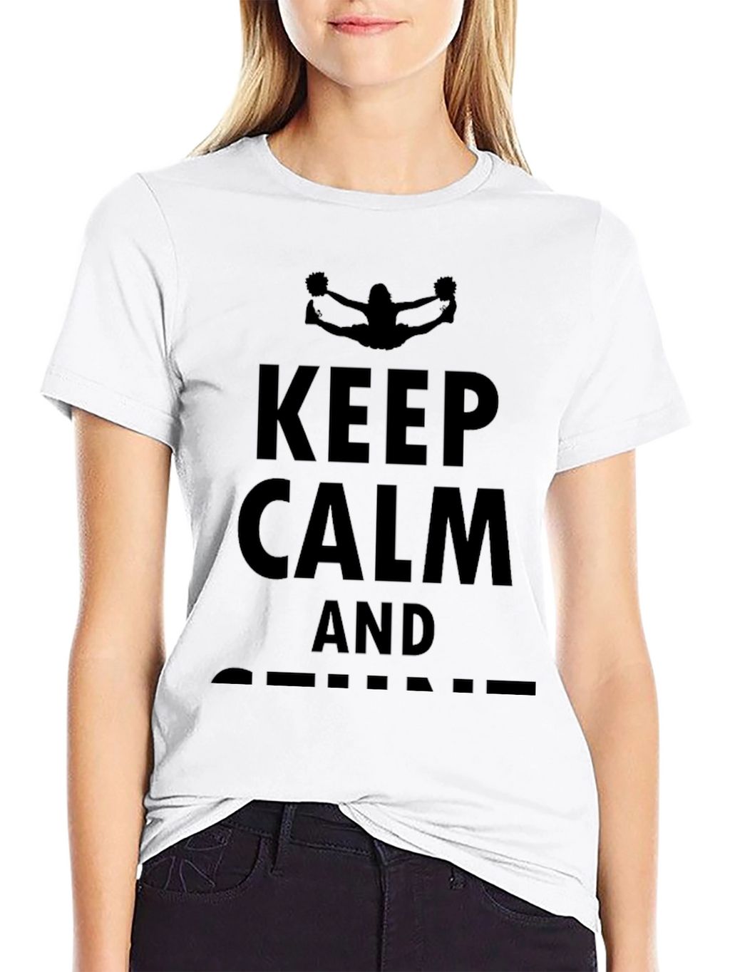 Keep Calm and Cheer On Black T-Shirt