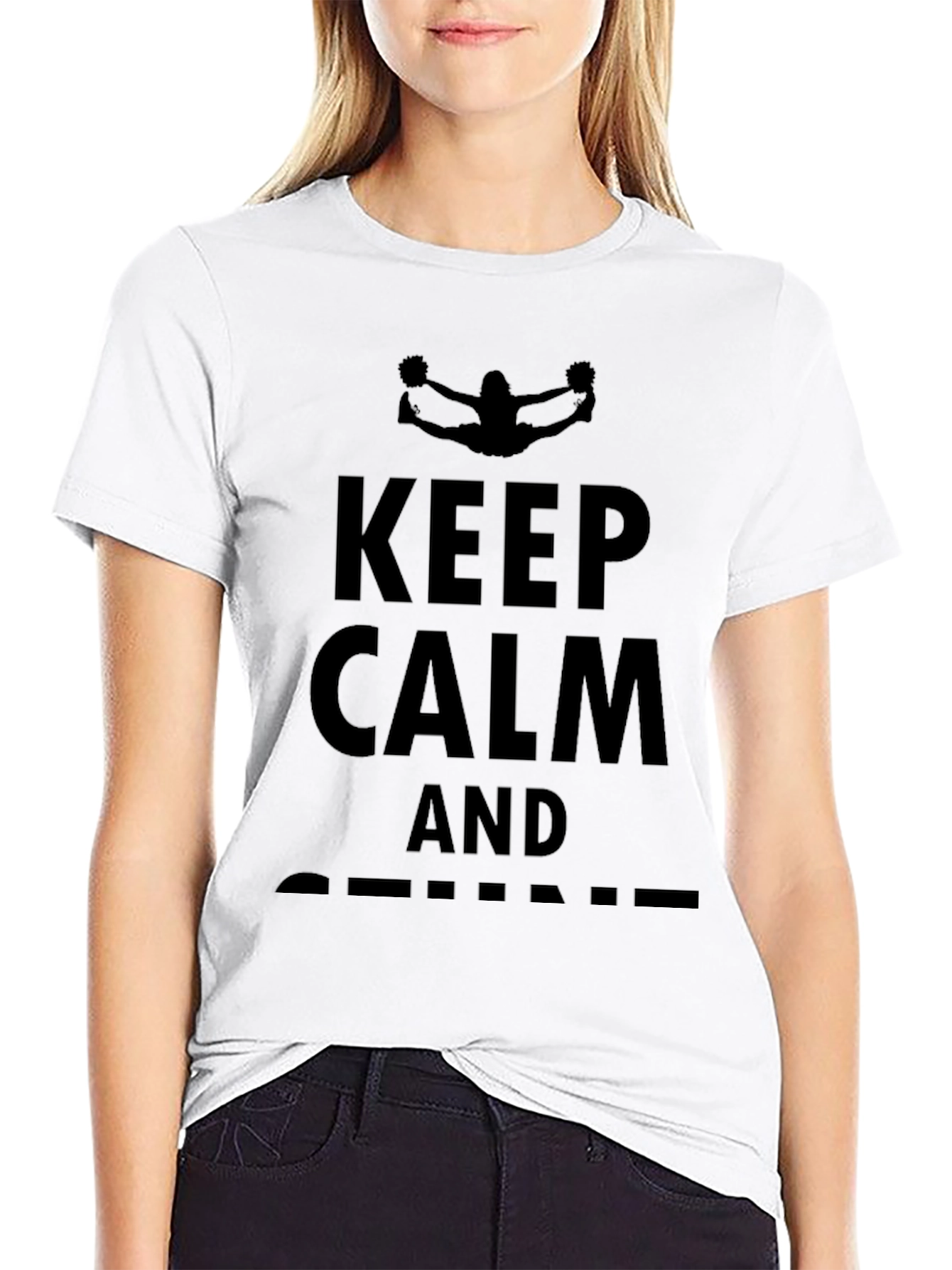 Keep Calm and Cheer On Black T-Shirt