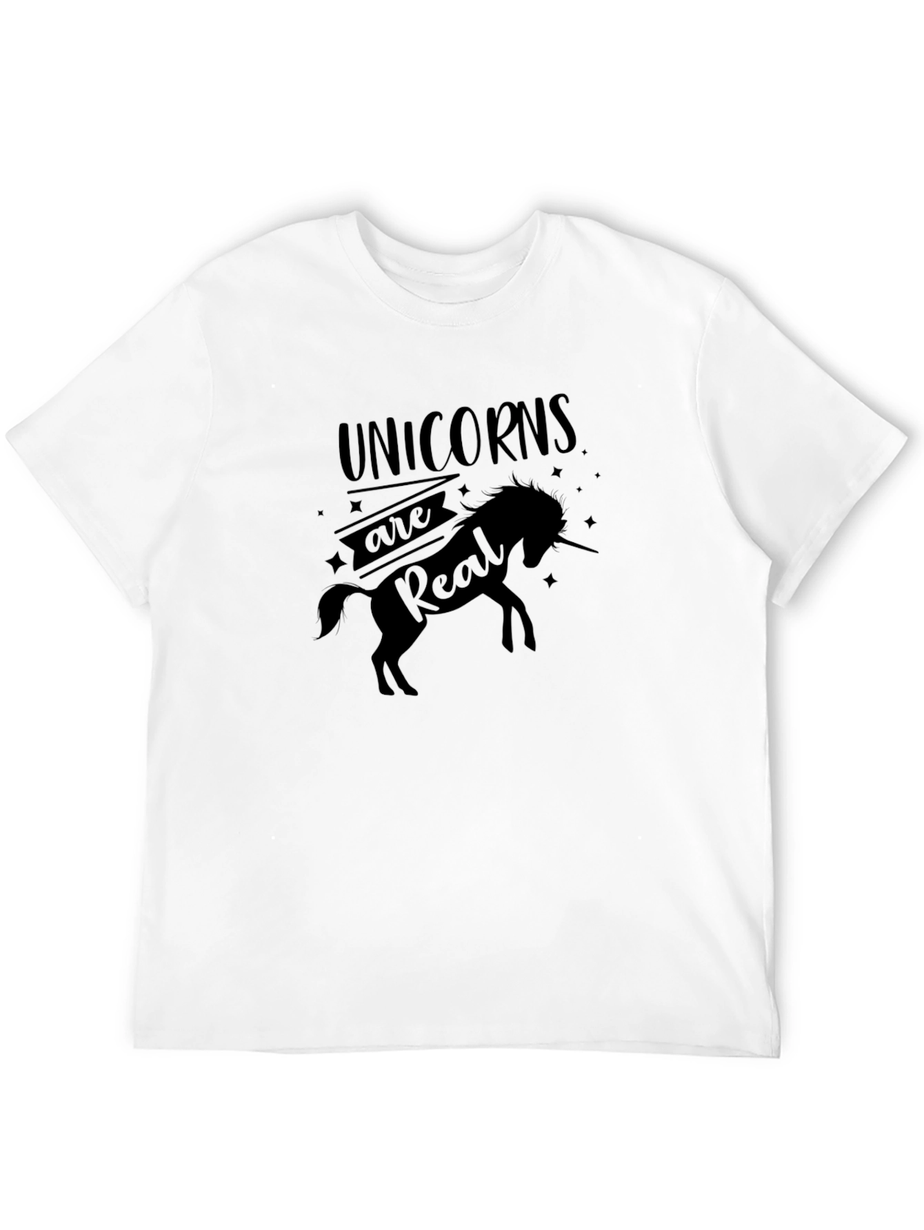 Unicorns Are Real Black T-Shirt