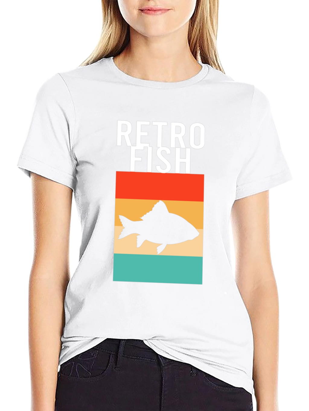 Retro Fish Graphic Tee - Stylish Mens Black T-Shirt