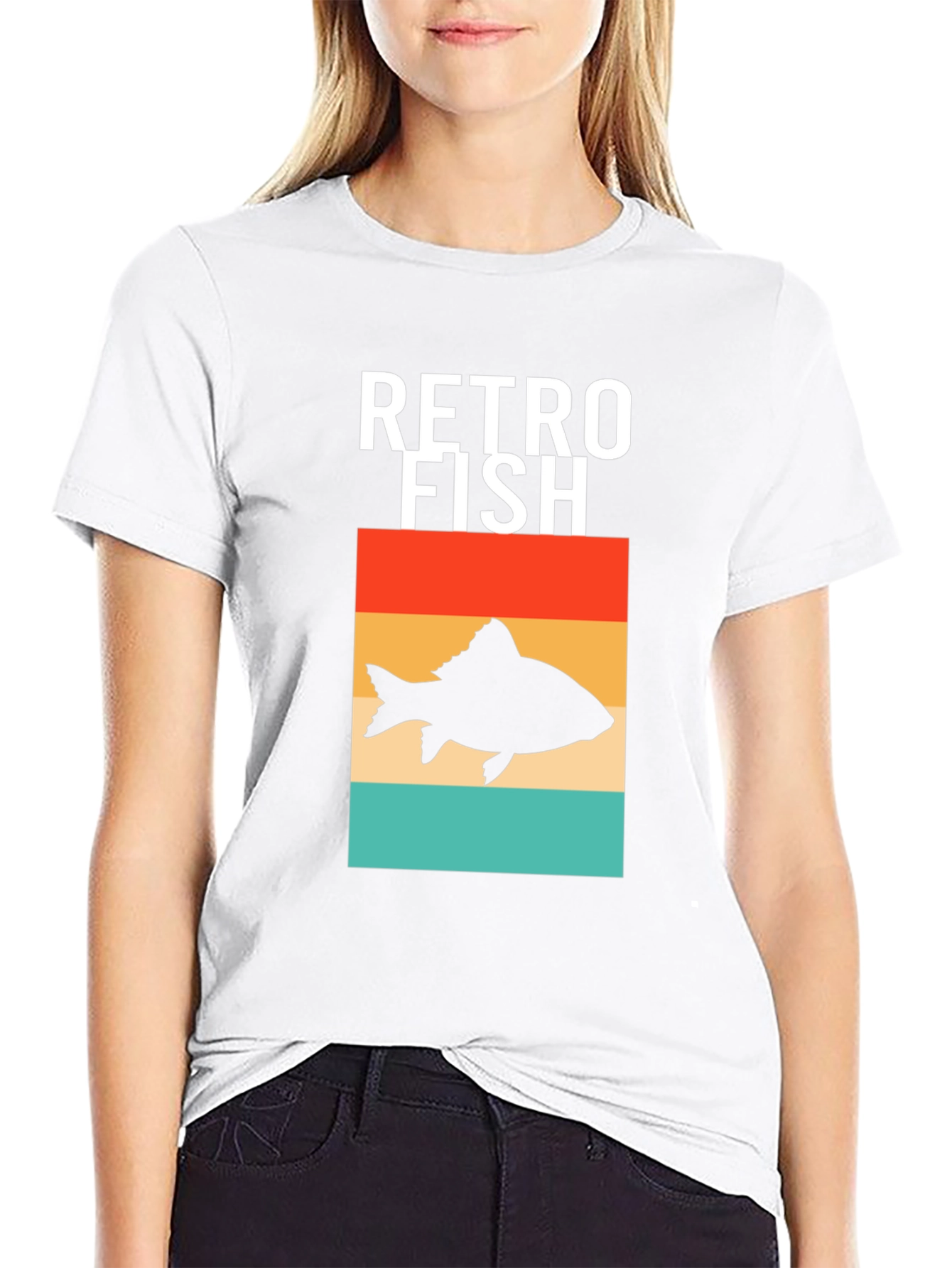 Retro Fish Graphic Tee - Stylish Mens Black T-Shirt