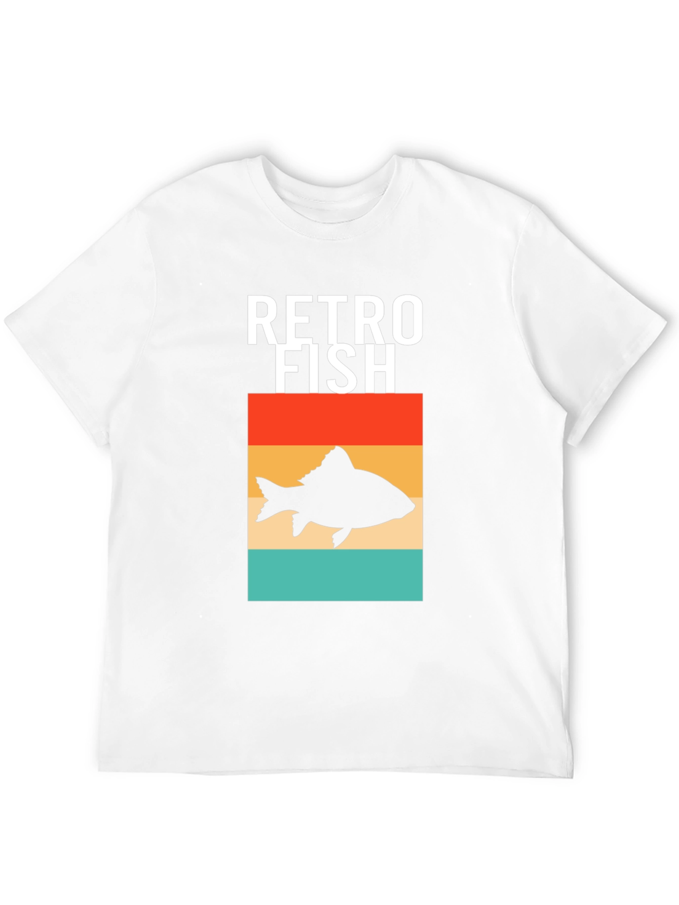 Retro Fish Graphic Tee - Stylish Mens Black T-Shirt
