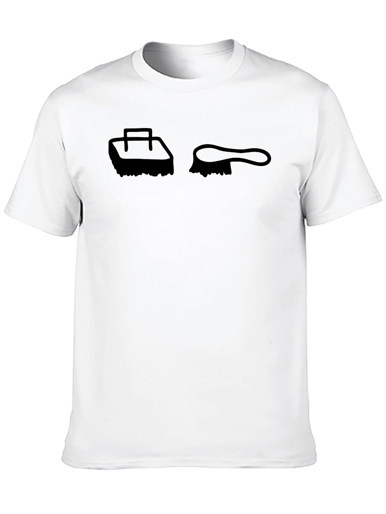 Mens Black Funny Graphic Tee - Stamp and Brush Design