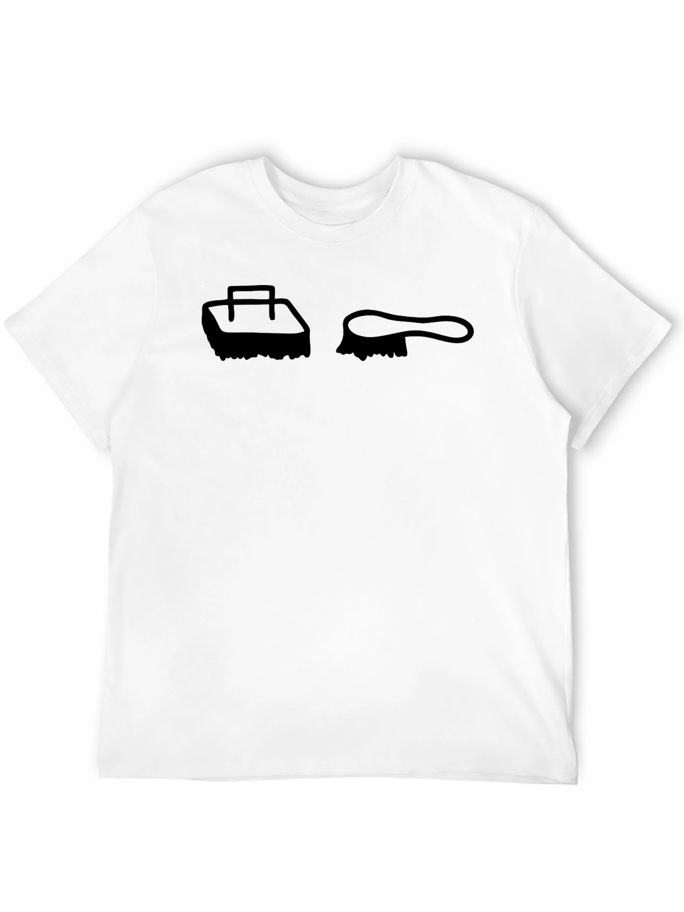 Mens Black Funny Graphic Tee - Stamp and Brush Design