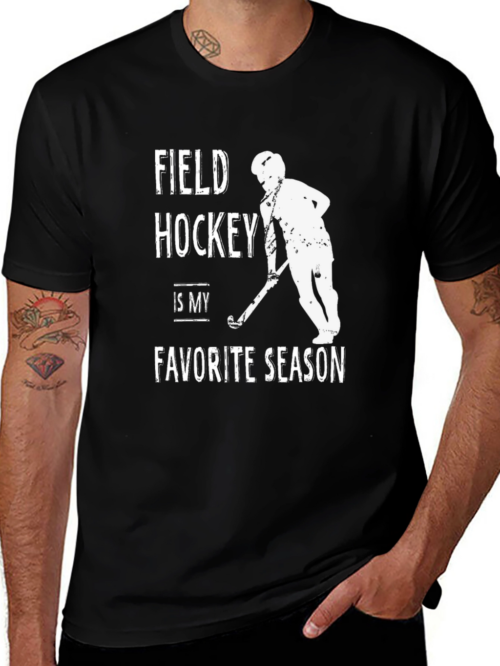 Field Hockey Favorite Season Black T-Shirt