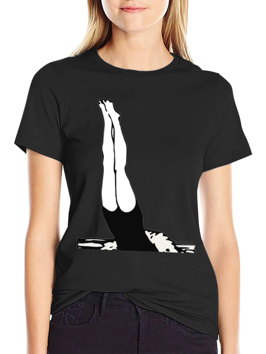 Diver Silhouette Graphic Tee - Black Cotton Blend