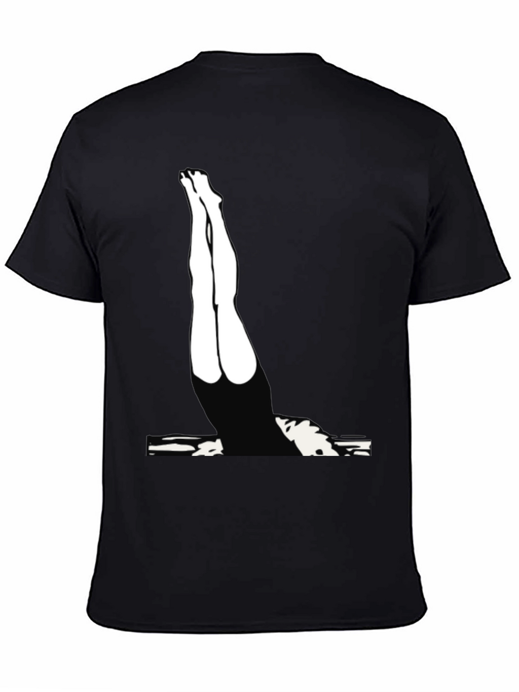 Diver Silhouette Graphic Tee - Black Cotton Blend
