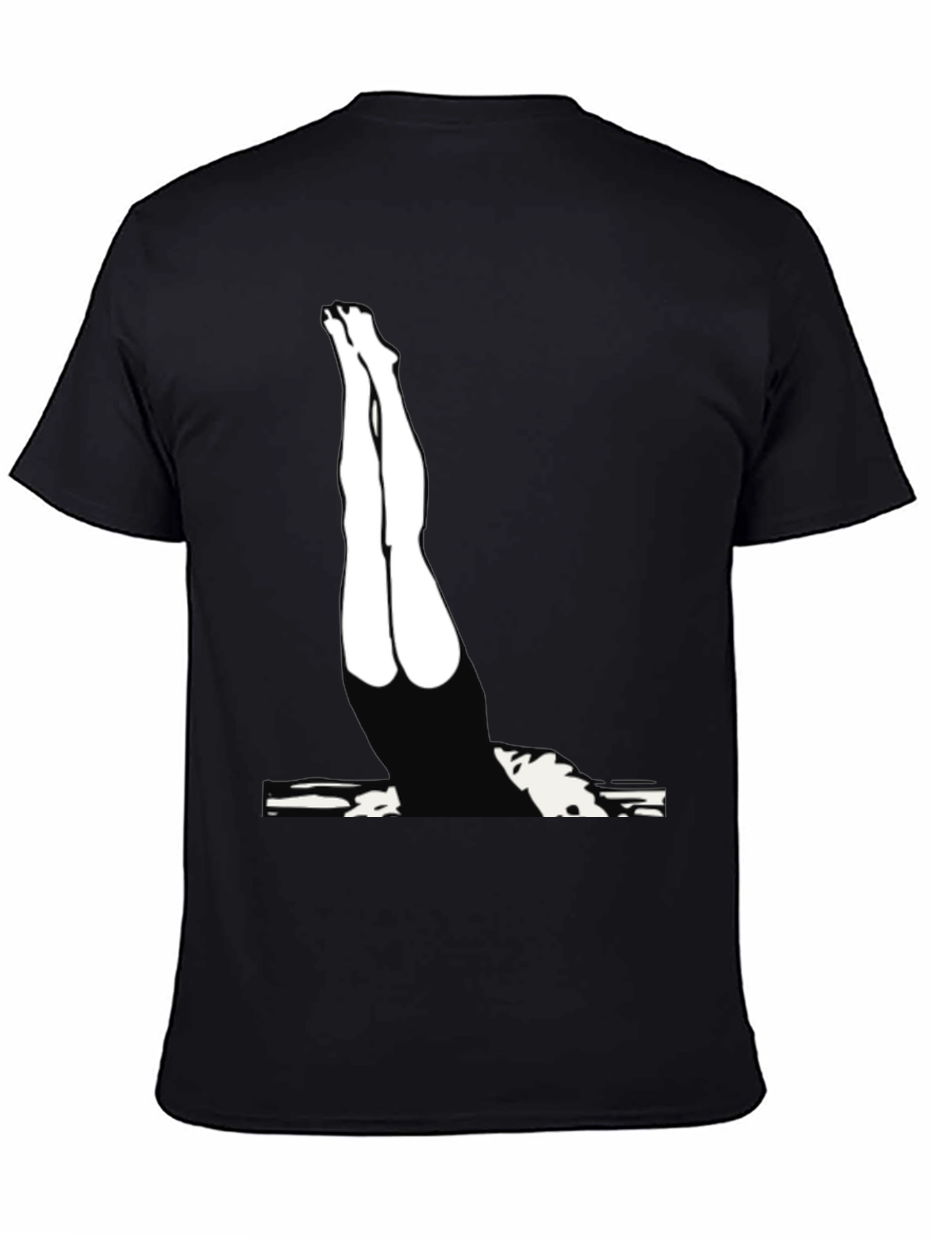 Diver Silhouette Graphic Tee - Black Cotton Blend