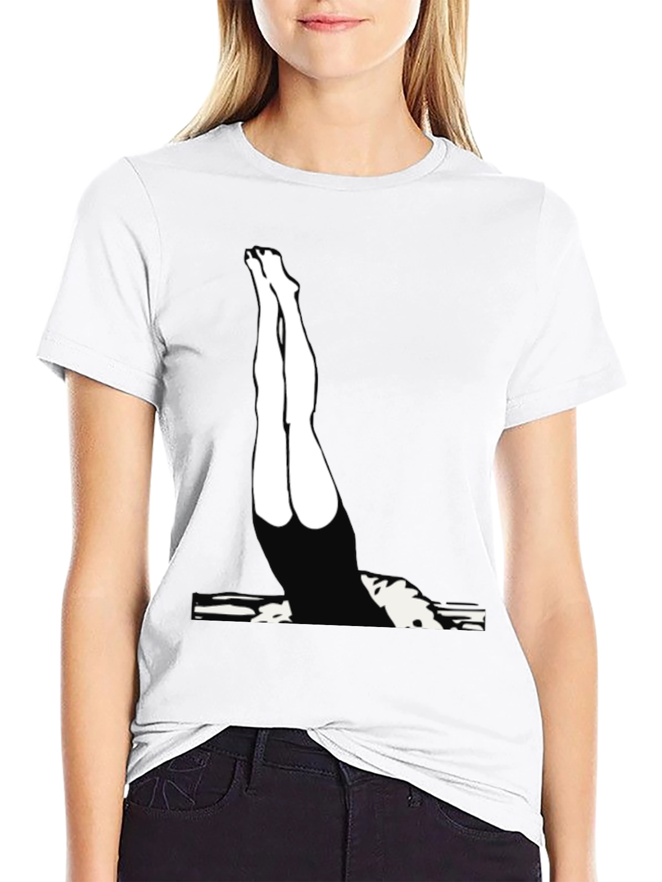Diver Silhouette Graphic Tee - Black Cotton Blend