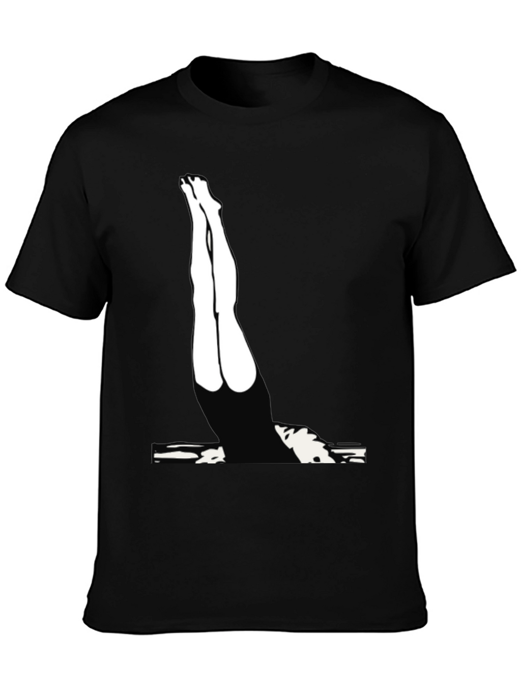 Diver Silhouette Graphic Tee - Black Cotton Blend