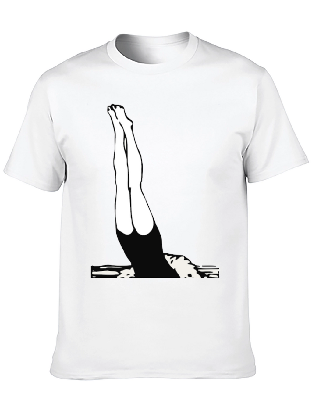 Diver Silhouette Graphic Tee - Black Cotton Blend