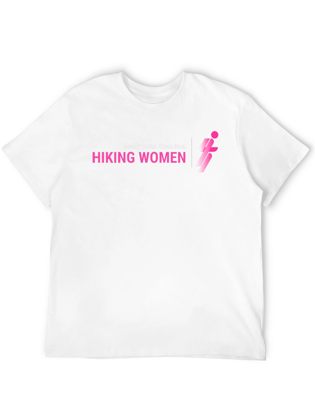 Hiking Women Black T-Shirt Muddy Boots Clean Soul