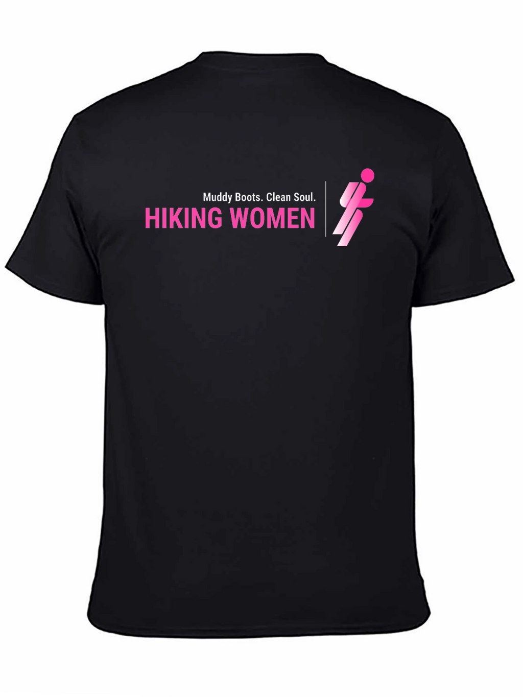 Hiking Women Black T-Shirt Muddy Boots Clean Soul