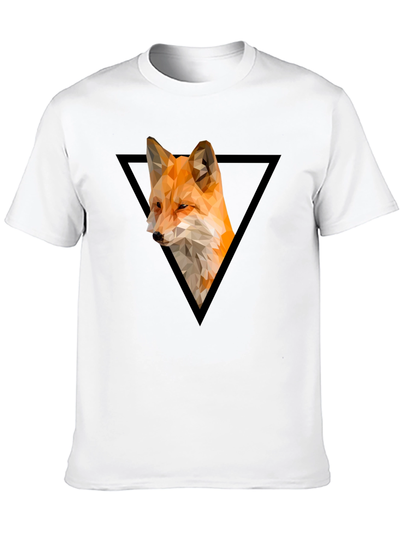 Geometric Fox Graphic Tee - Modern Triangle Design