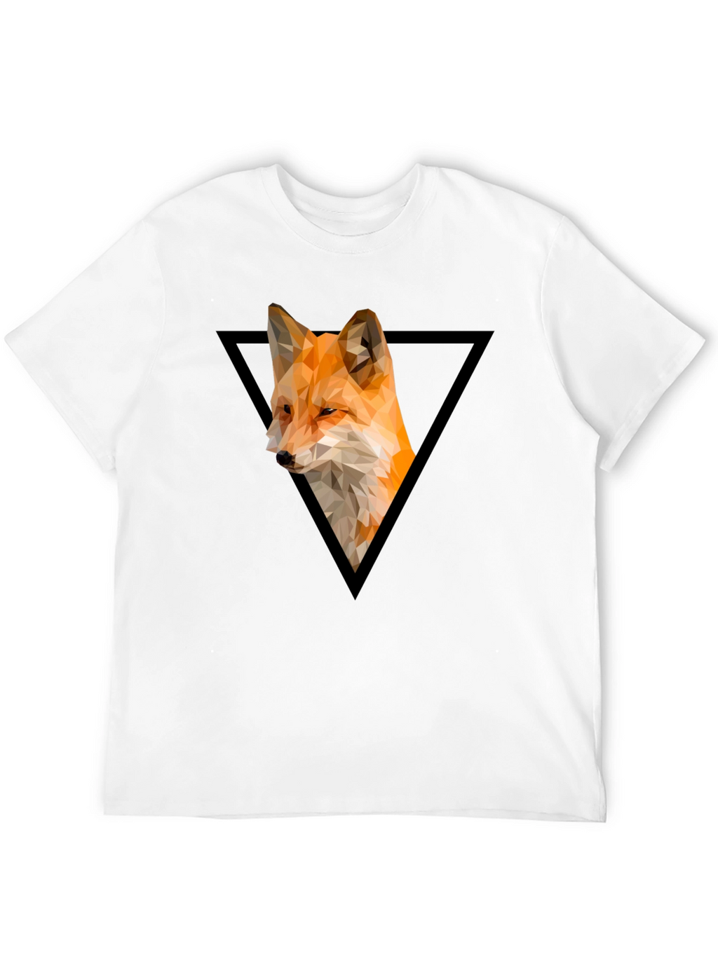 Geometric Fox Graphic Tee - Modern Triangle Design