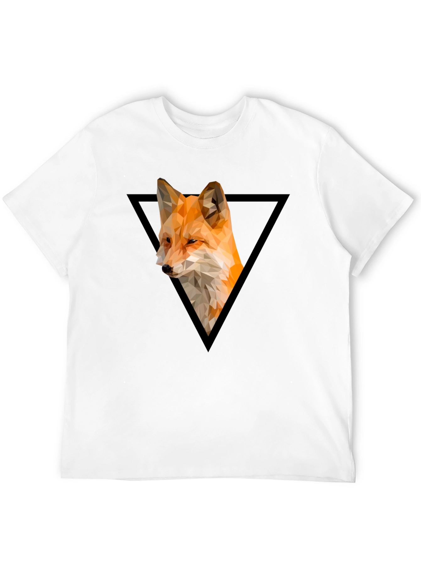 Geometric Fox Graphic Tee - Modern Triangle Design