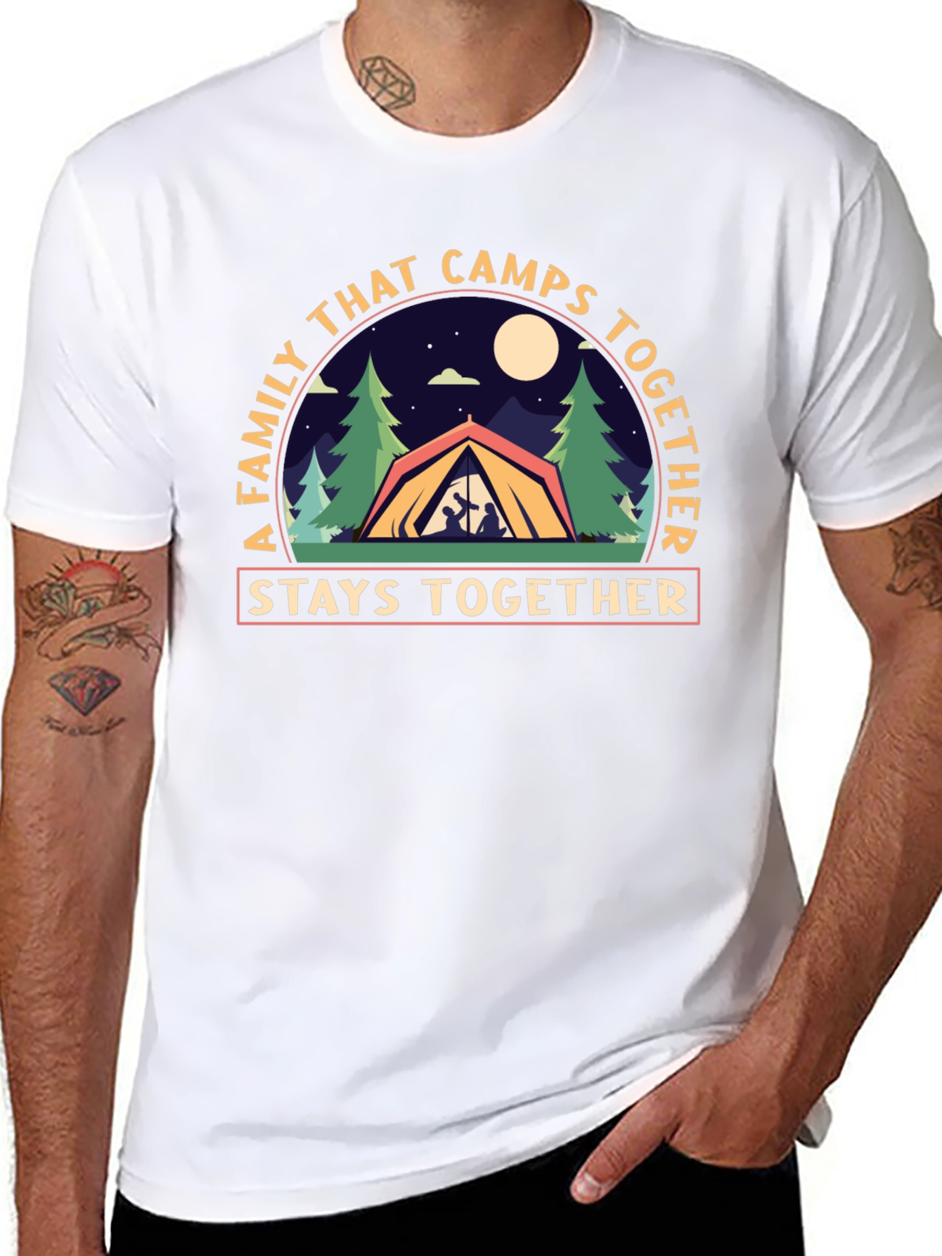 Family Camping T-Shirt - Stays Together Design