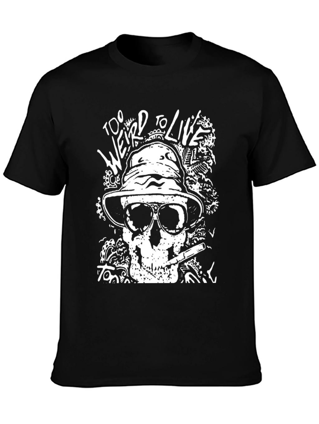 Too Weird to Live Skull Graphic Tee - Black