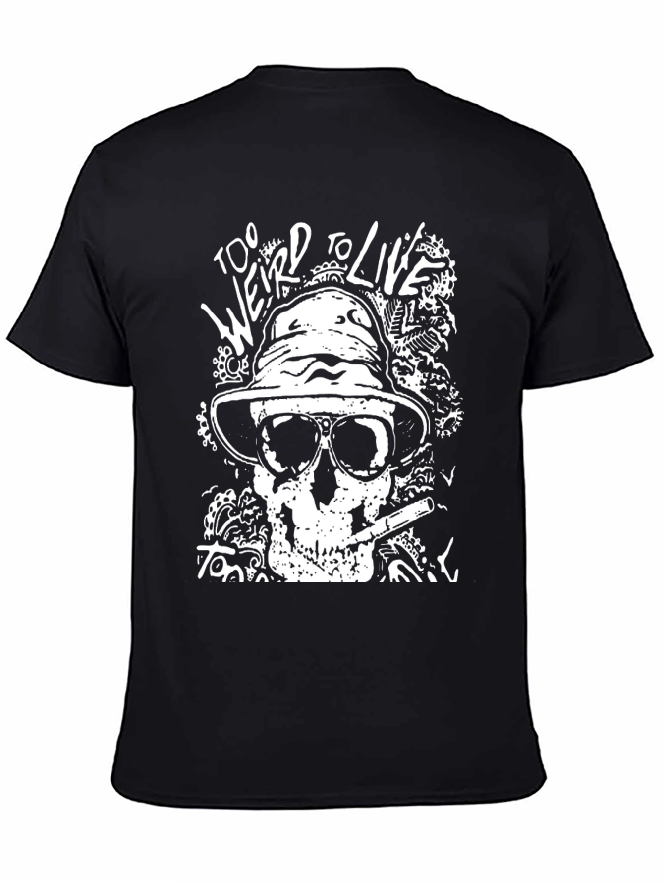 Too Weird to Live Skull Graphic Tee - Black