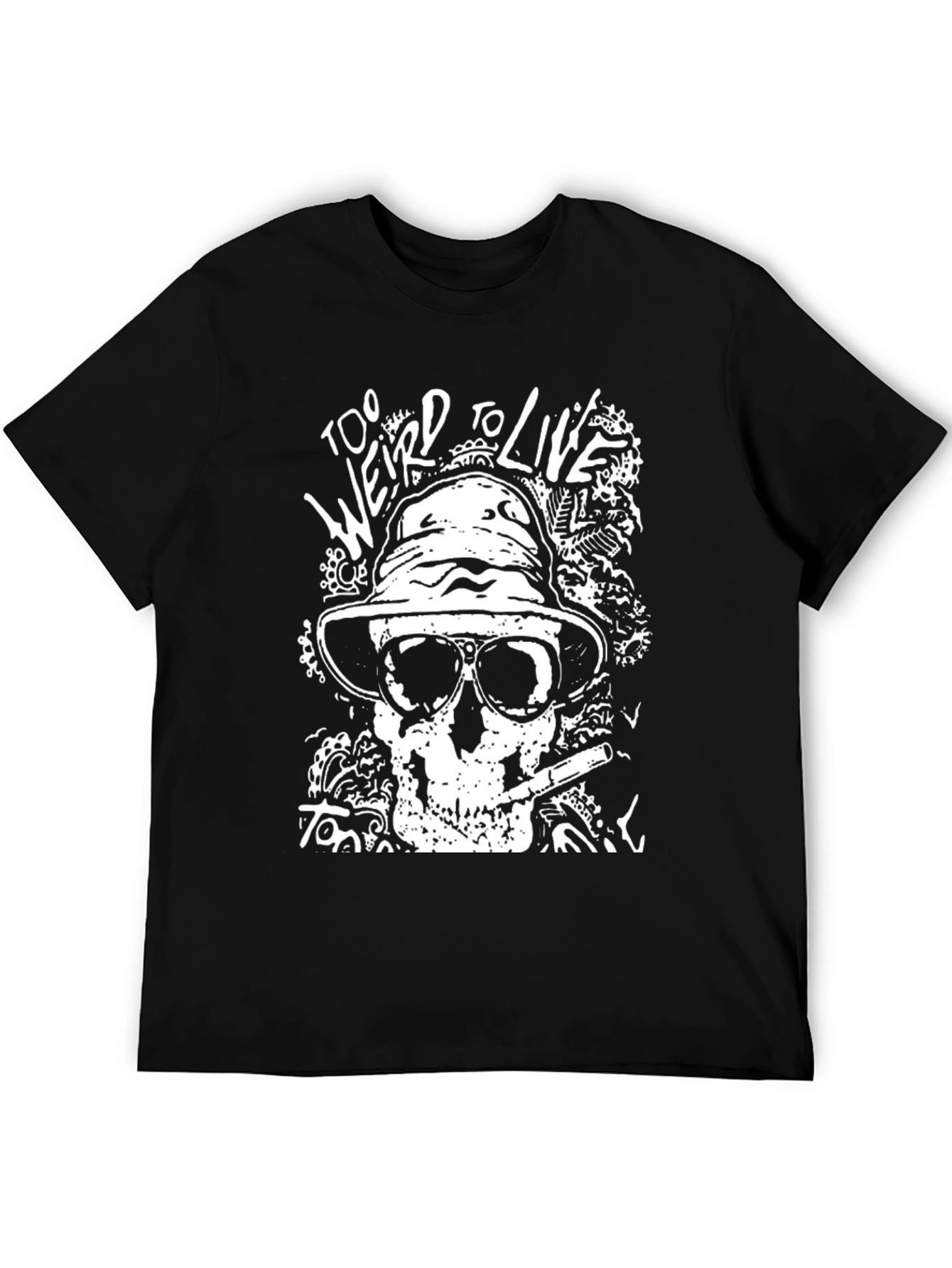 Too Weird to Live Skull Graphic Tee - Black