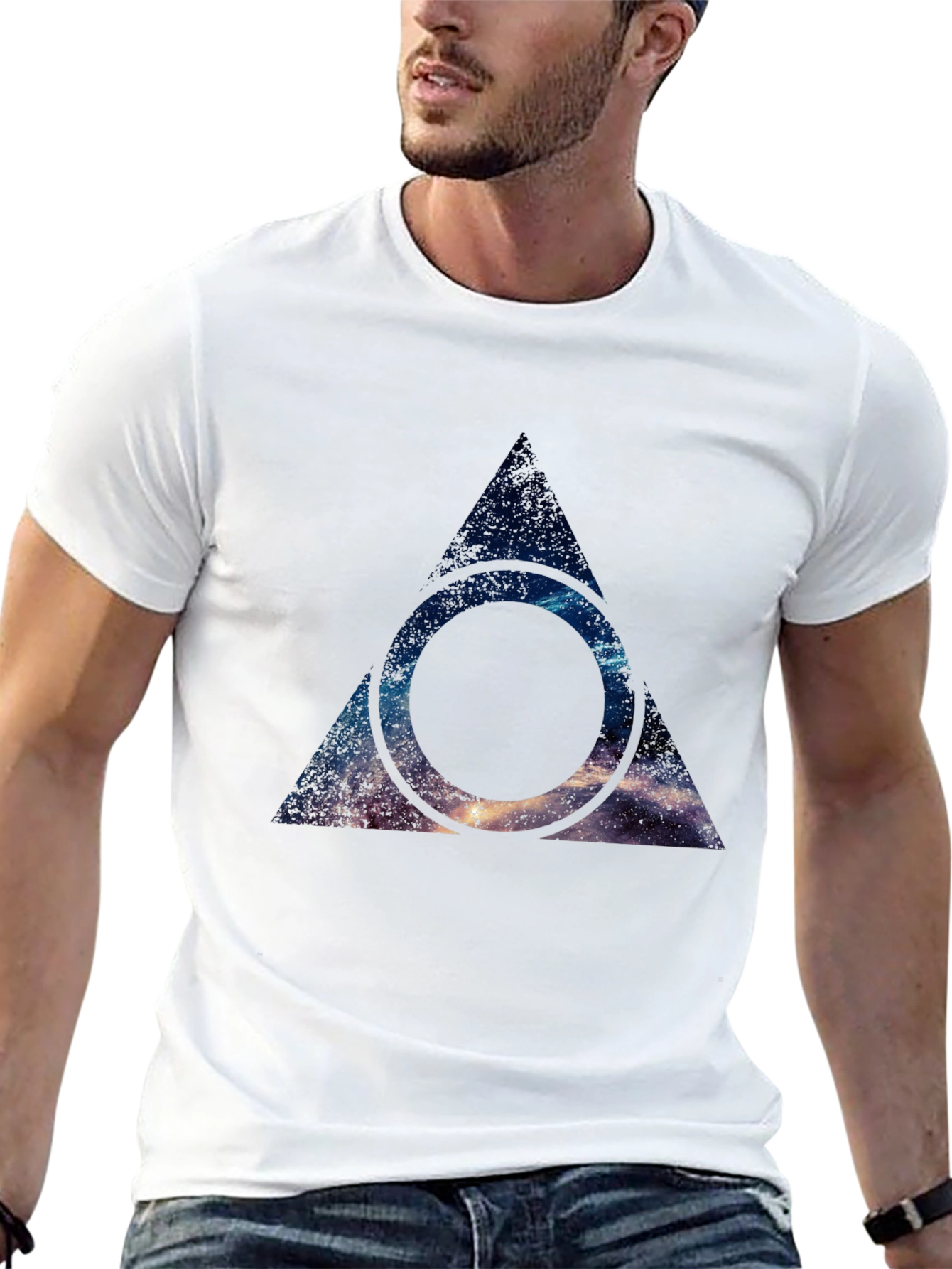 Galaxy Deathly Hallows T-Shirt - Black Cotton Blend