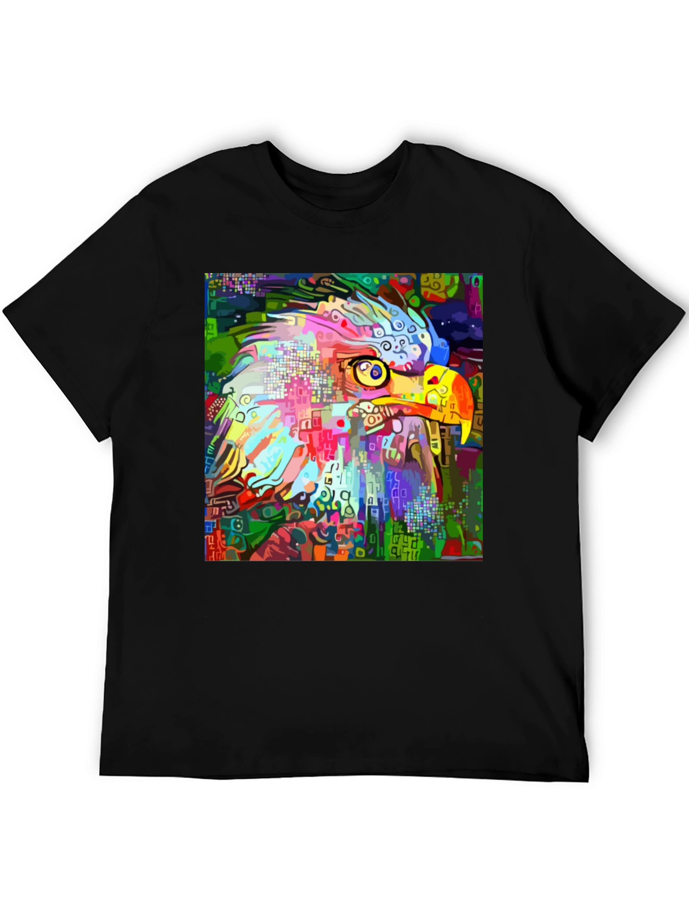 Abstract Eagle Graphic Black T-Shirt