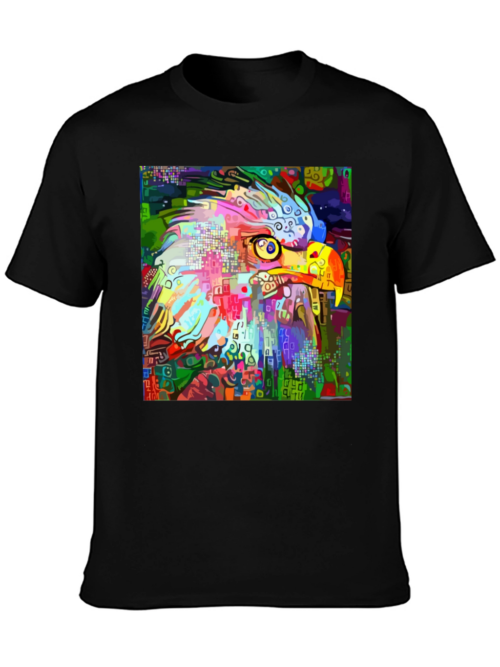 Abstract Eagle Graphic Black T-Shirt