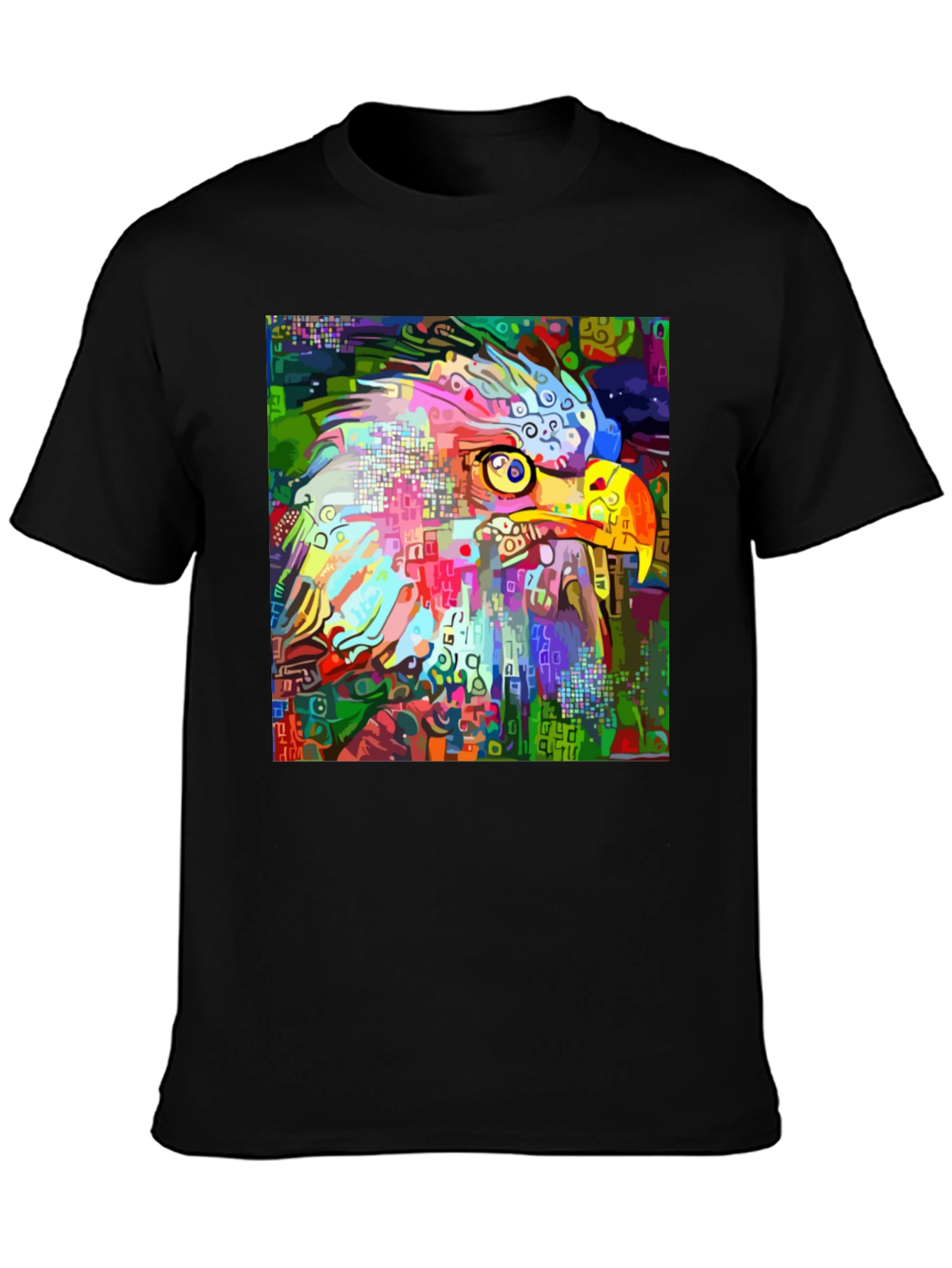 Abstract Eagle Graphic Black T-Shirt