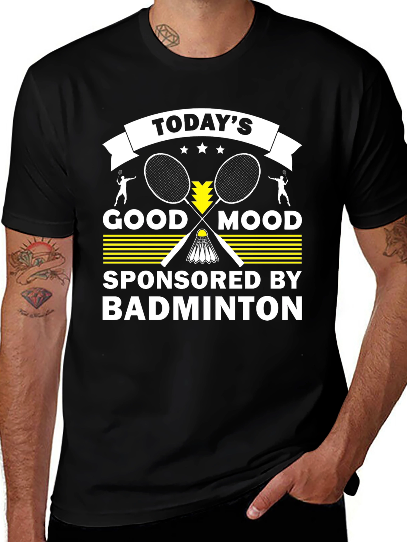 Todays Good Mood Badminton Graphic T-Shirt