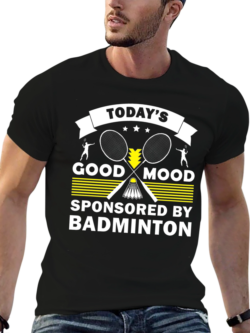 Todays Good Mood Badminton Graphic T-Shirt