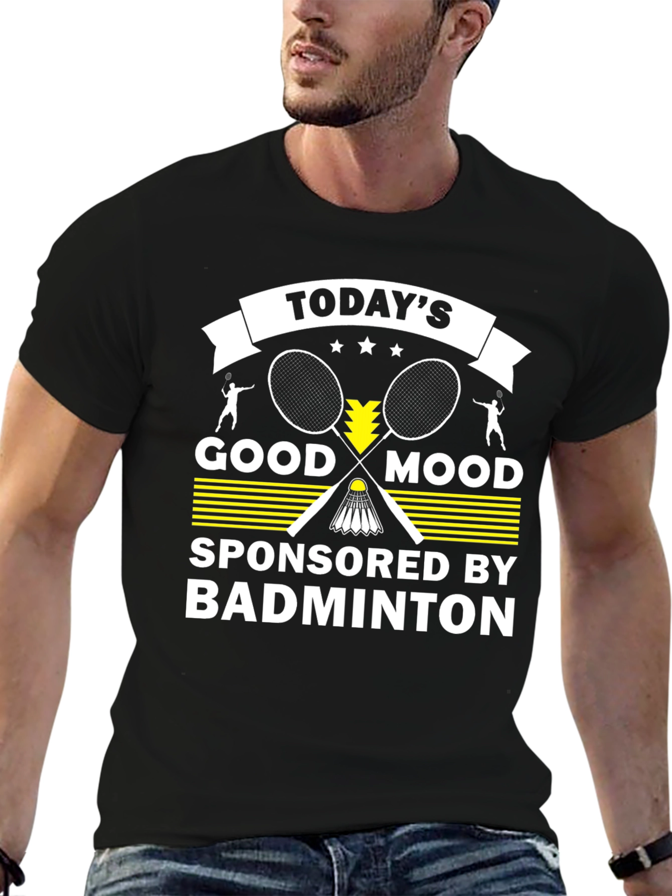 Todays Good Mood Badminton Graphic T-Shirt