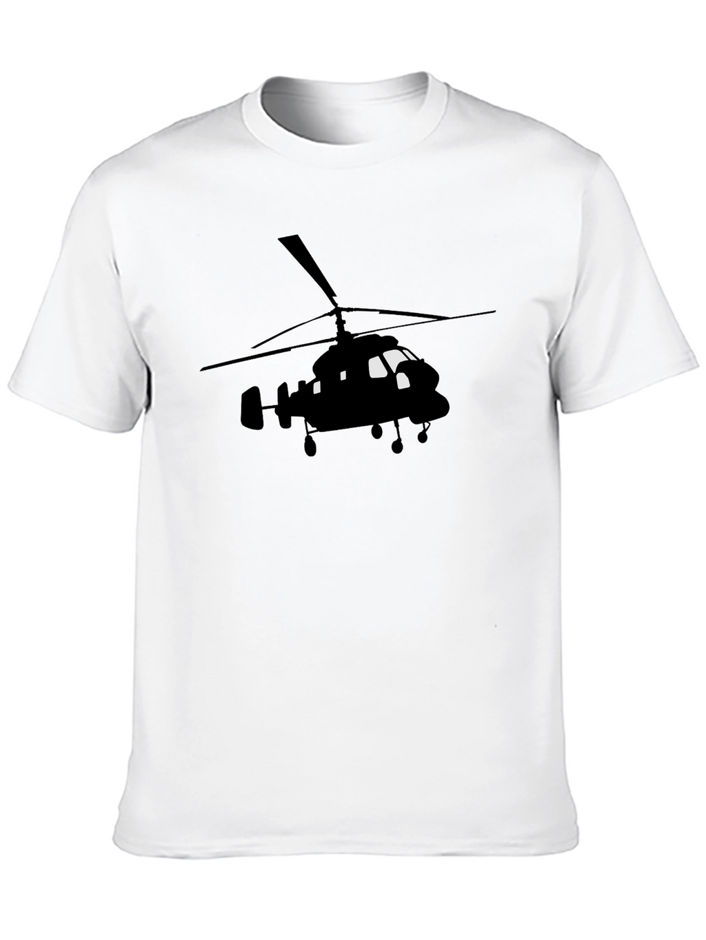 Black Helicopter Graphic Tee - Aviation Enthusiast Shirt