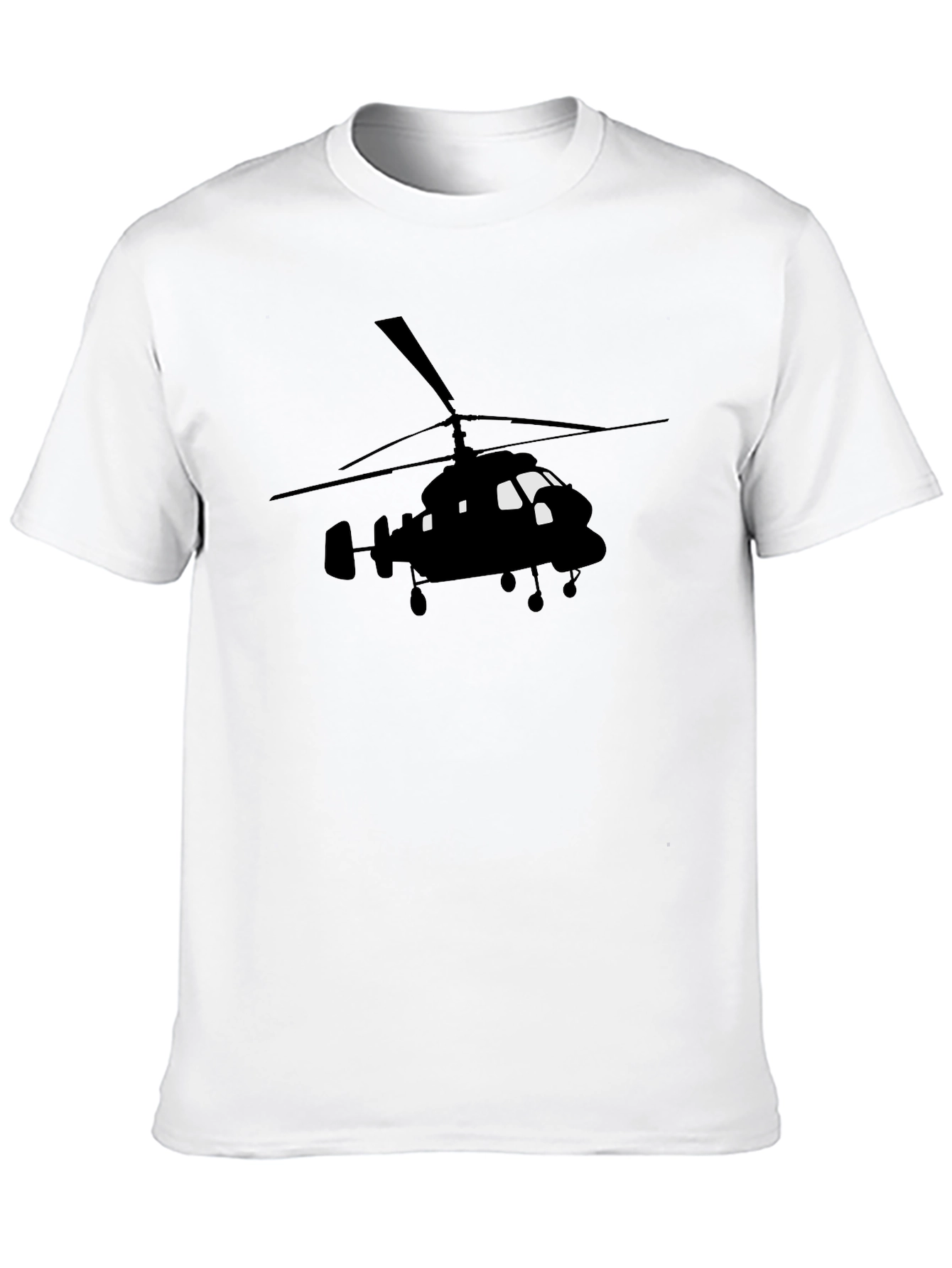 Black Helicopter Graphic Tee - Aviation Enthusiast Shirt