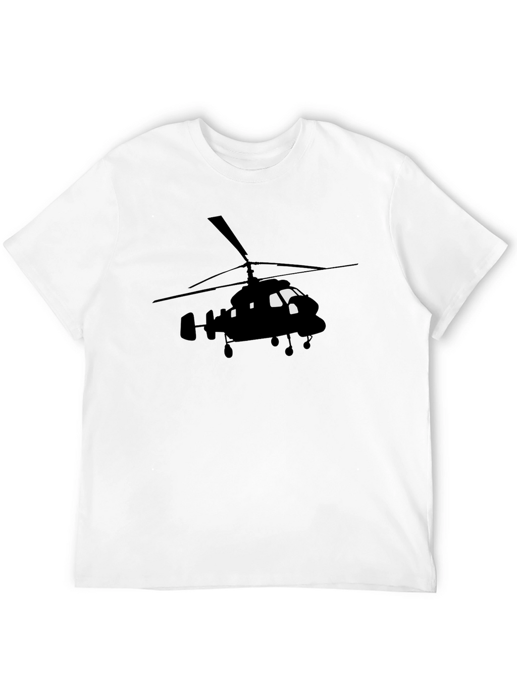 Black Helicopter Graphic Tee - Aviation Enthusiast Shirt
