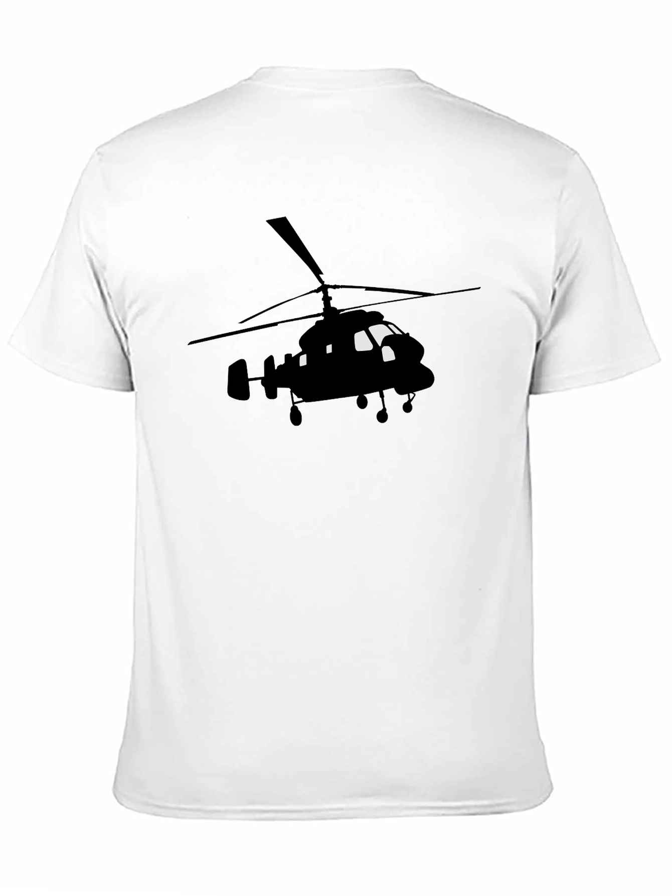 Black Helicopter Graphic Tee - Aviation Enthusiast Shirt