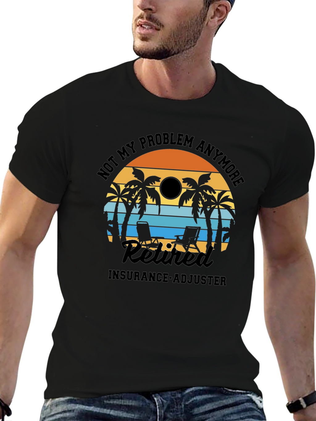 Retired Insurance Adjuster T-Shirt: Beach Design