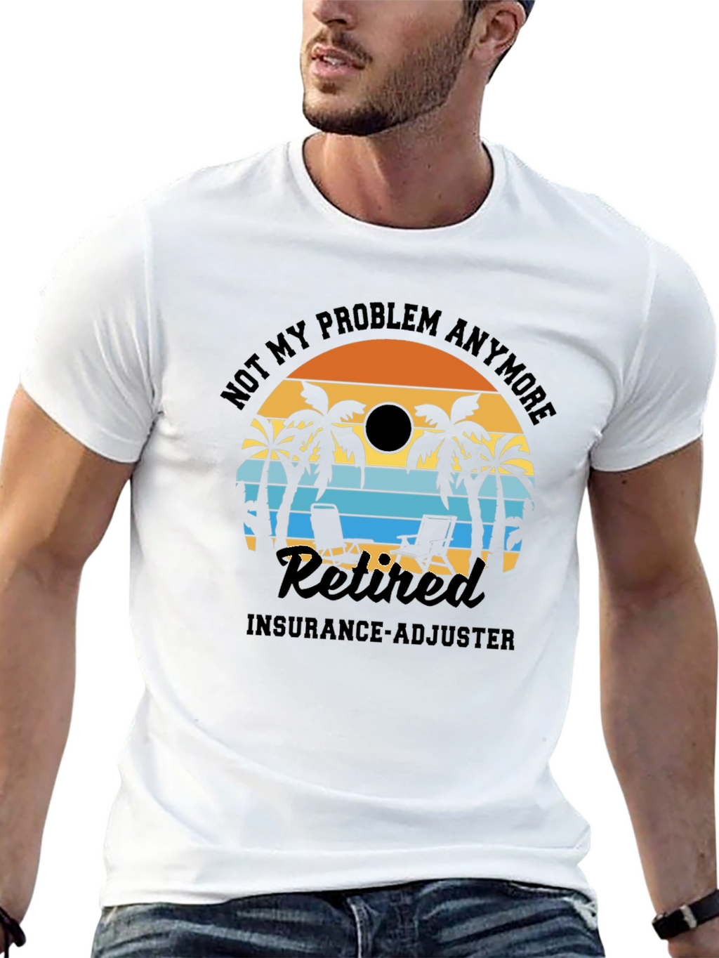 Retired Insurance Adjuster T-Shirt: Beach Design