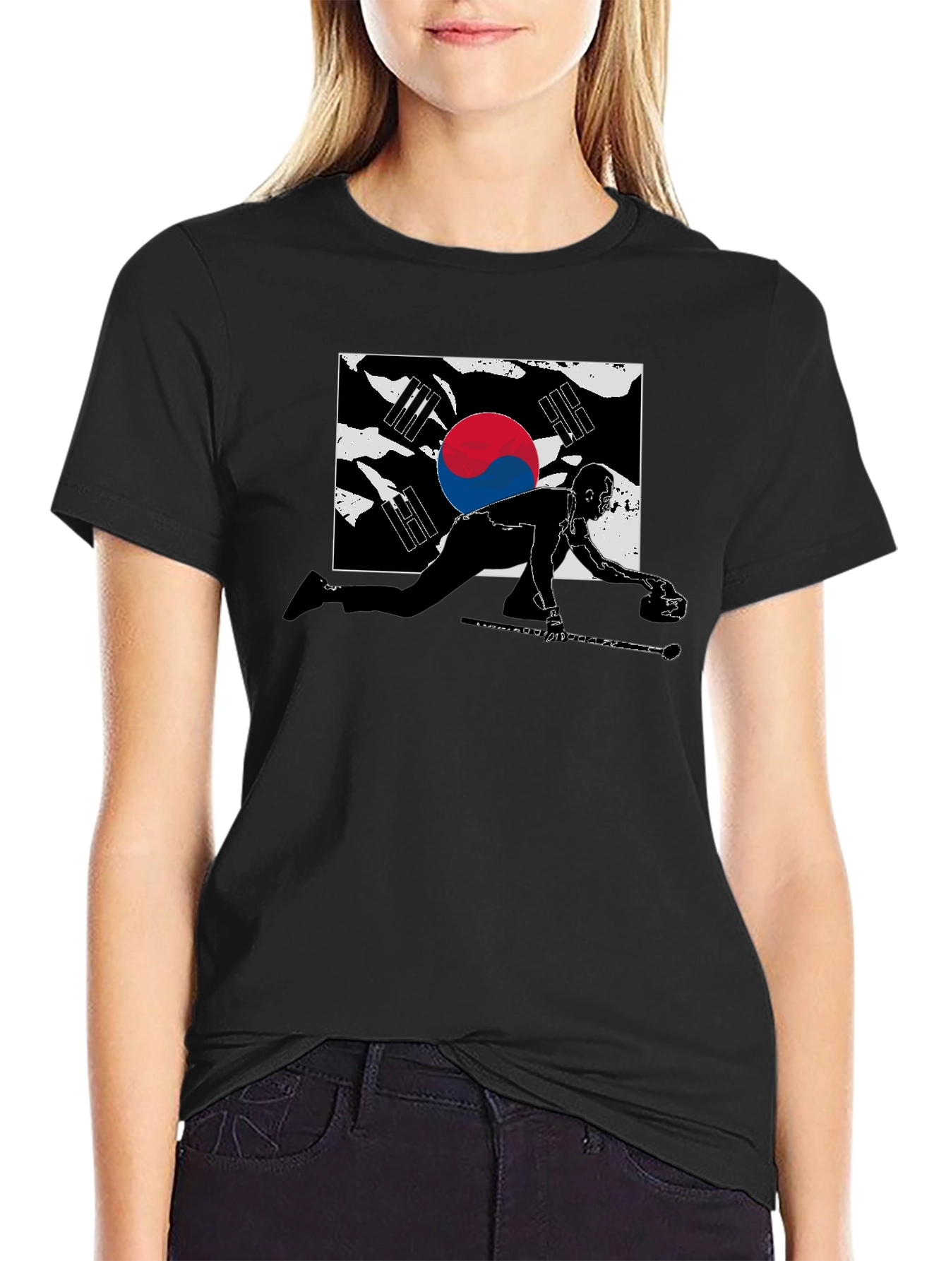 South Korea Curling Graphic T-Shirt